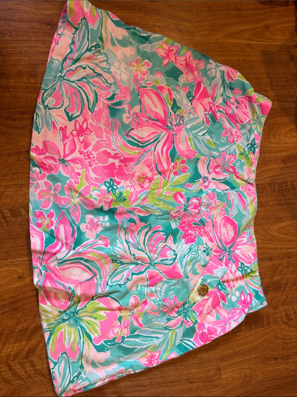 Lilly Pulitzer Pink & Teal Floral Bermuda Skort